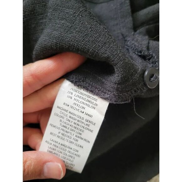Eileen fisher black  linen blend blouse M - Picture 9 of 9